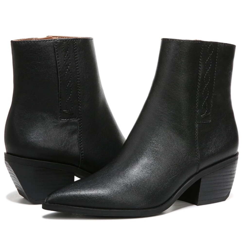 Franco Sarto Smalls Leather Western Ankle Bootie